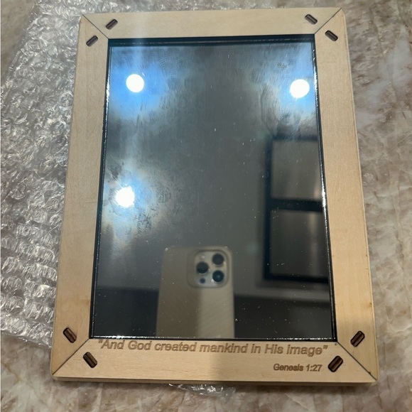 Tabletop Mirror with Biblical Verse. Wood Frame. Made in Israel. NMT - Picture 4 of 5